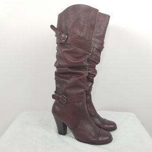 Miz Mooz Hannah Red Leather Knee High Boots Sz 9